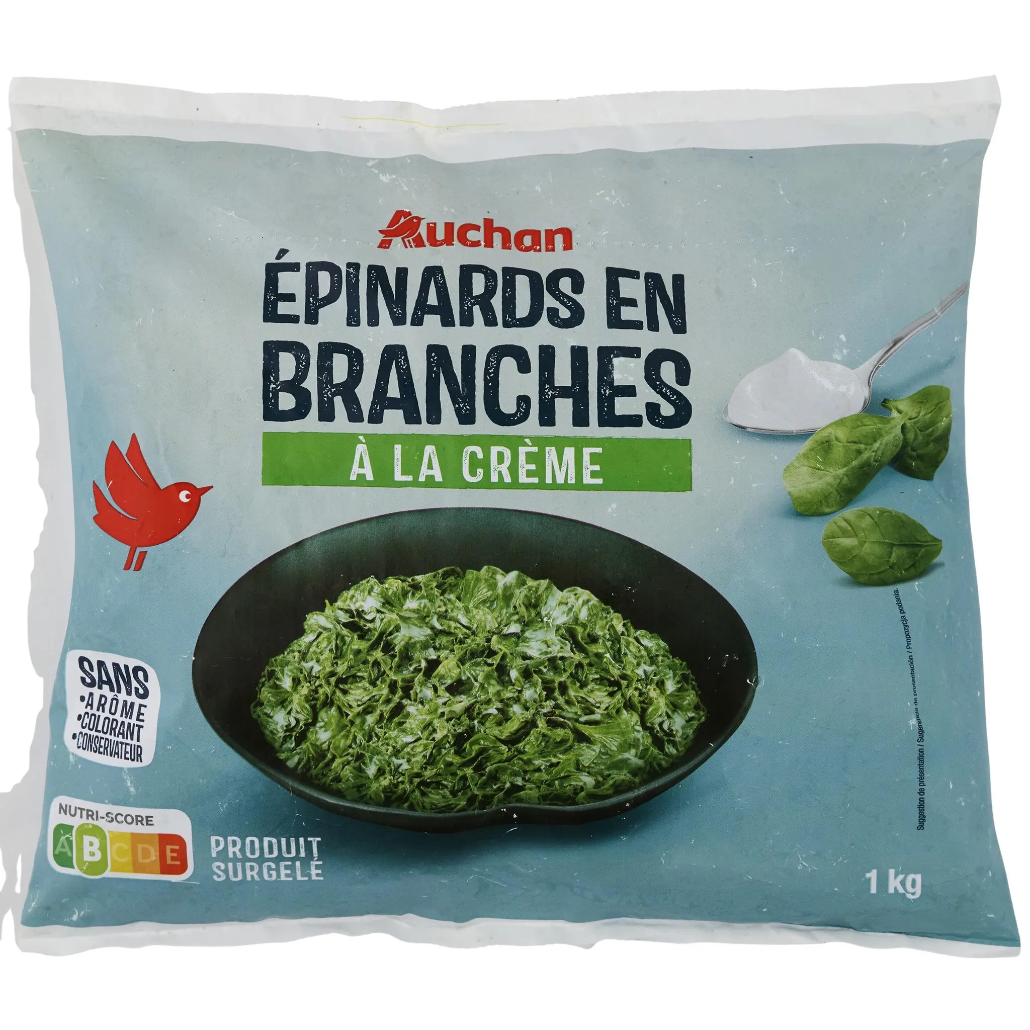 AUCHAN Épinards branches à la crème