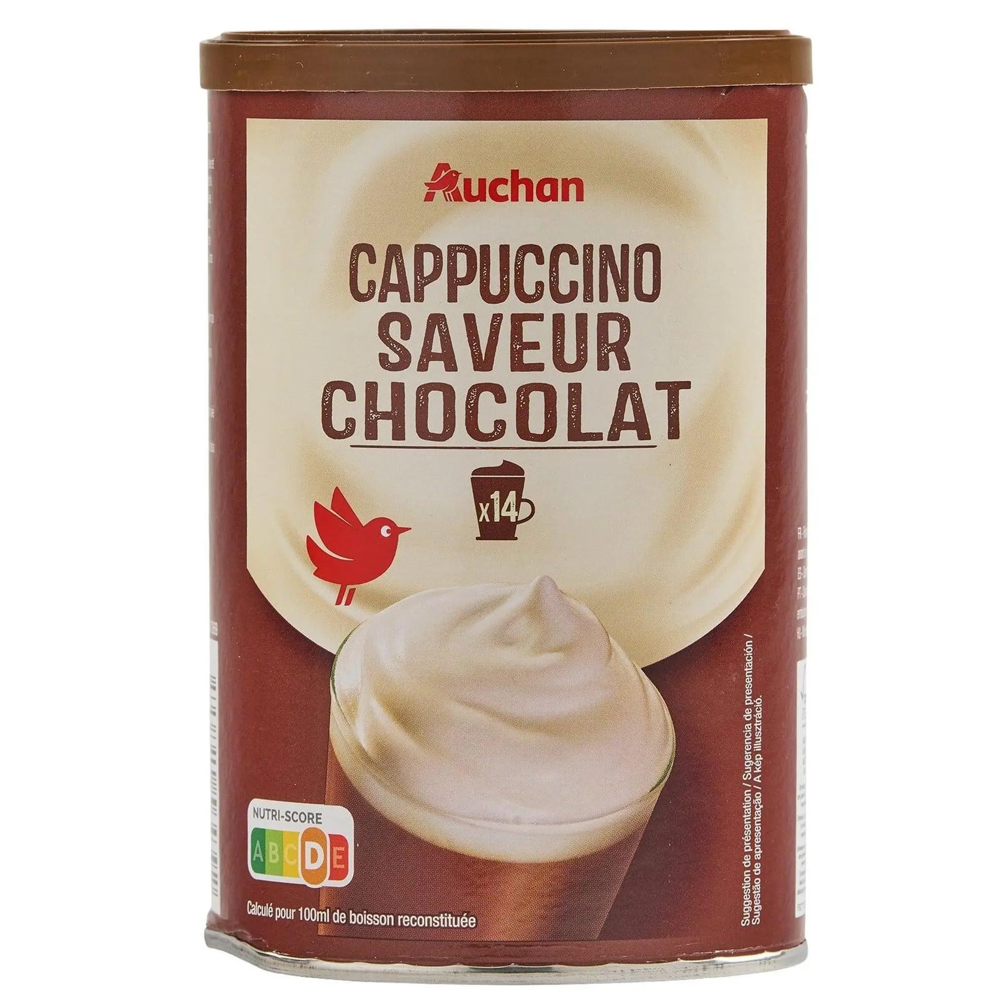 AUCHAN Cappuccino saveur chocolat soluble