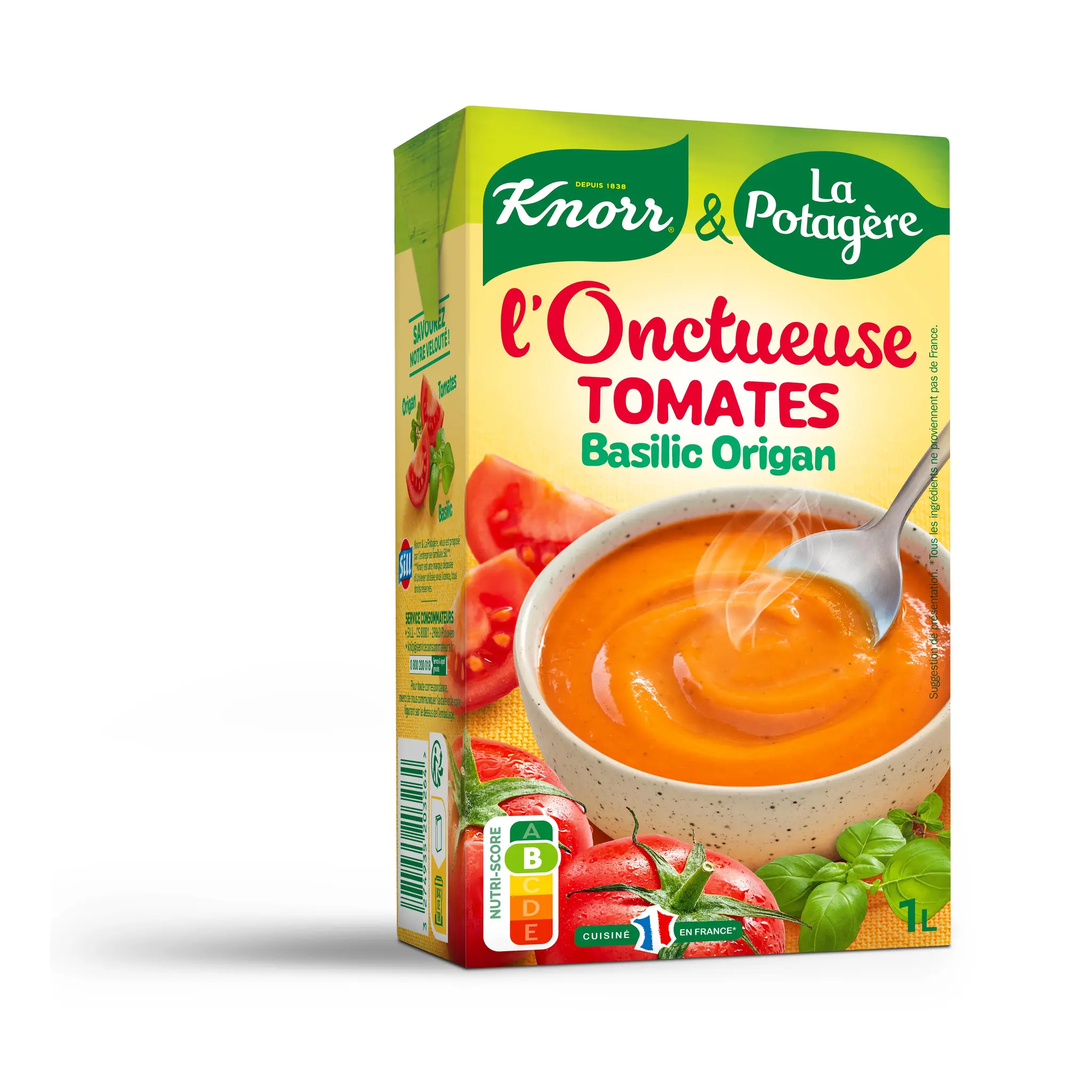 KNORR & LA POTAGERE Soupe liquide l'Onctueuse à la tomate basilic et origan