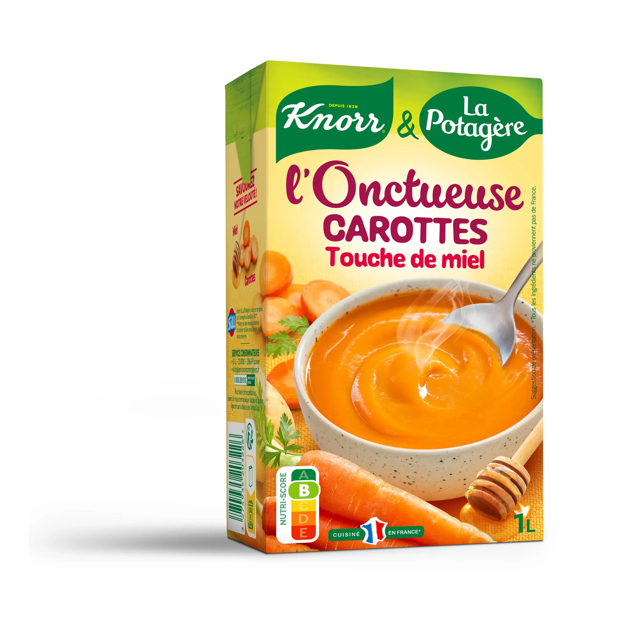 KNORR & LA POTAGERE Soupe liquide l'Onctueuse à la carotte et touche de miel