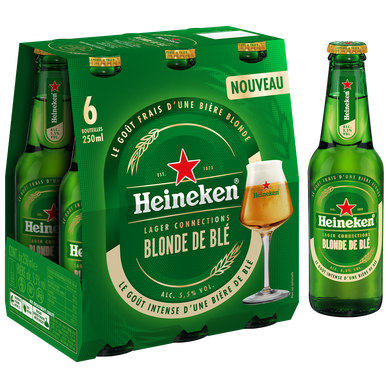 Bière Blonde de Blé Lager Connections HEINEKEN 5,5° 6x25cl