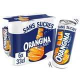 Soda Sans sucres à l'orange ORANGINA - le pack de 6 canettes de 33cl