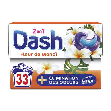 Capsules de lavage DASH 2en1 pods fleur de monoï x33