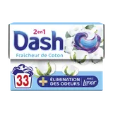Capsules de lavage DASH 2en1 pods fraîcheur coton x33