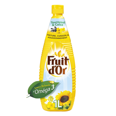 Huile de tournesol FRUIT D'OR - Bouteille 1L