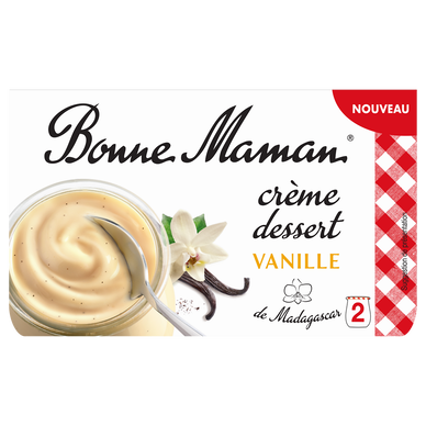 Crème dessert vanille de Madagascar BONNE MAMAN 2x115g