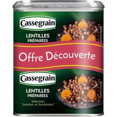 Lentilles cuisinées aux oignons et carottes, Cassegrain (2 x 265 g)