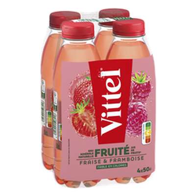 Eau aromatisée fraise framboise, Vittel  (4 x 50 cl)