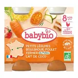 Petit pot menu petit légumes, boulghour, poulet fermier de nos régions BIO - dès 8 mois, Babybio (2 x 200 g)