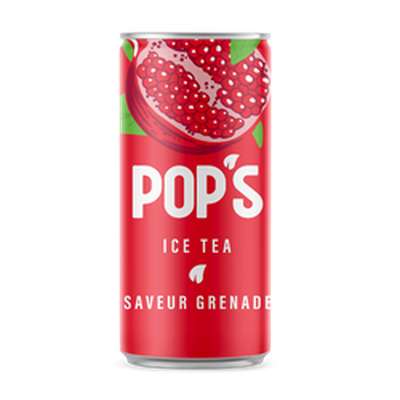 Boisson ice tea saveur grenade, Pop's (33 cl)
