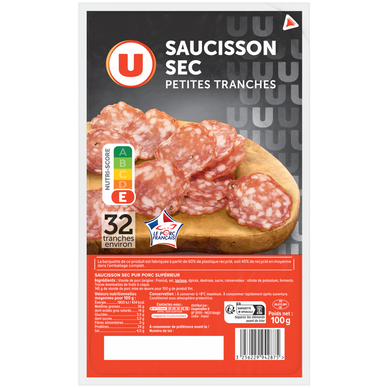 Saucisson Sec Pur Porc U 100G