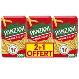 Pâtes PENNE RIIGATE blé Français PANZANI - 2x500g + 1 paquet offert