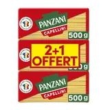 Pâtes CAPELLINI blé Français PANZANI - 2x500g + 1 paquet offert