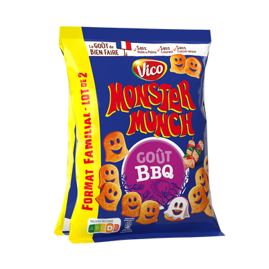 MONSTER MUNCH goût barbecue, 2x135g 270g