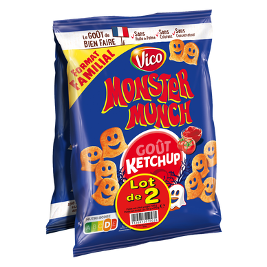 Biscuits apéritifs MONSTER MUNCH ketchup sachet 2x135g