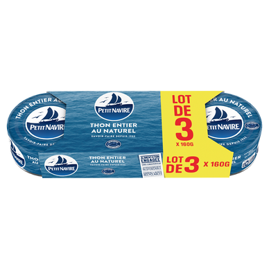Thon au naturel démarche responsable PETIT NAVIRE 3x112g