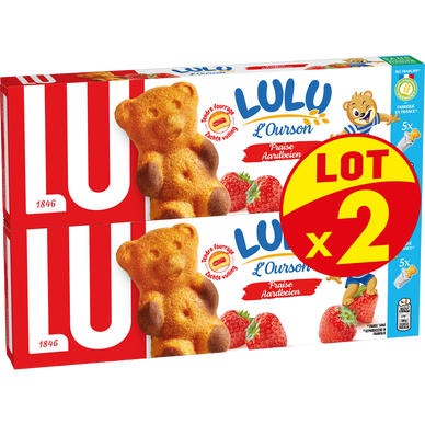 Gâteaux à la fraise L'Ourson LuLu LU - 2 boîtes de 150g