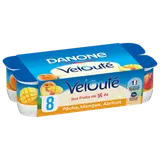 Yaourt brassé aux fruits mixés fruits jaunes VELOUTE DANONE - 8x125g