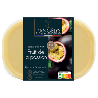 Sorbet plein fruit fruit de la passion L'ANGELYS 500g
