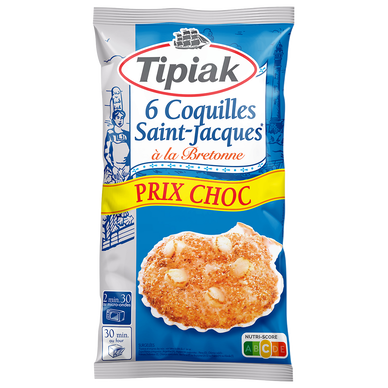 Coquilles St Jacques à la bretonne TIPIAK, 6x90g