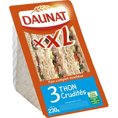 Sandwich triangle XXL thon crudités, Daunat (230 g)