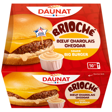 Brioché boeuf charolais cheddar sauce big burger DAUNAT 155g