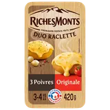 Fromage à raclette nature et 3 poivres RICHESMONTS - 16 tranches 420g
