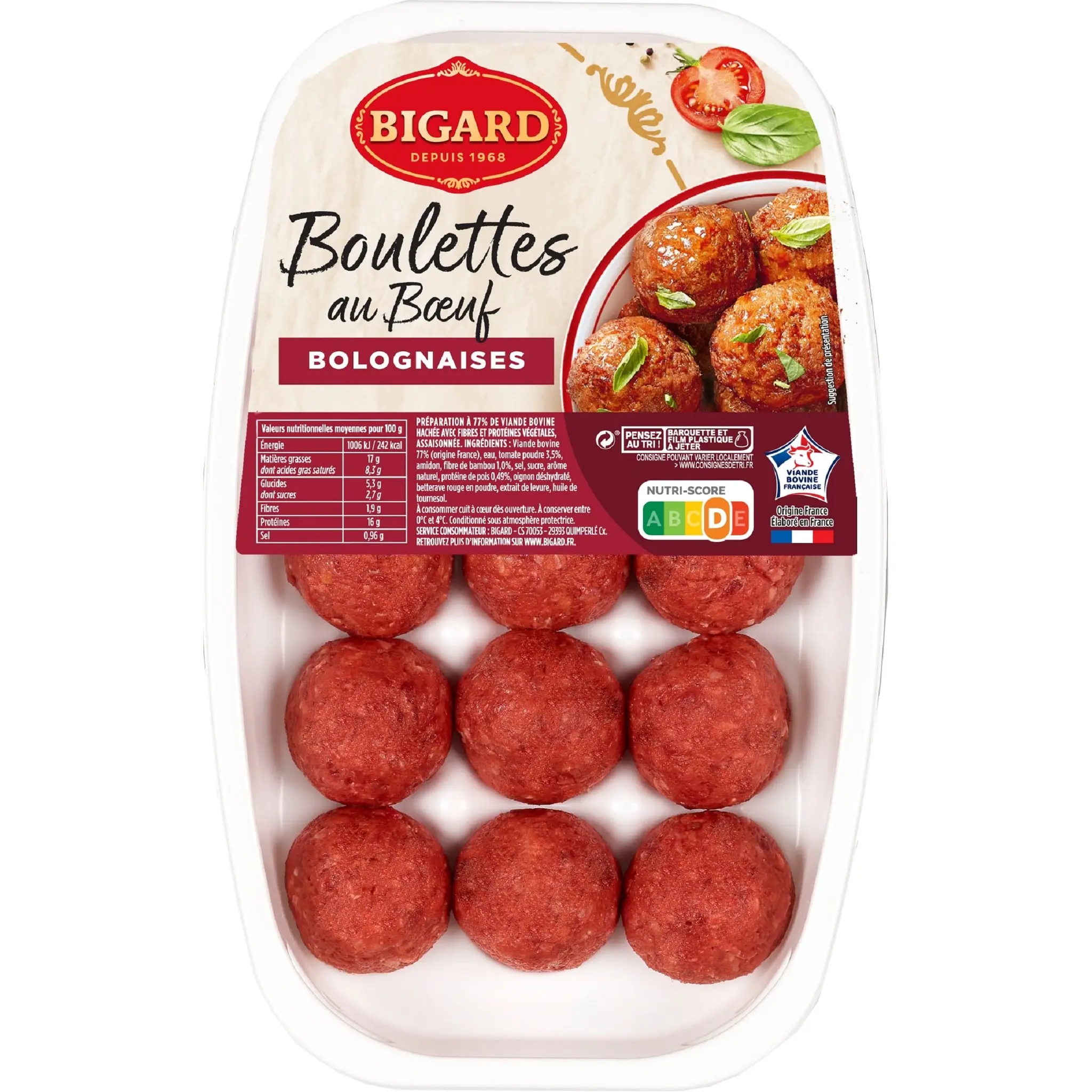 BIGARD Boulettes à la bolognaise