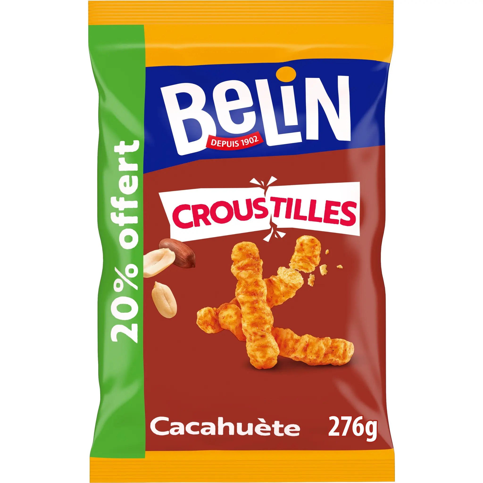 BELIN Biscuits salés apéritif Croustilles goût cacahuète