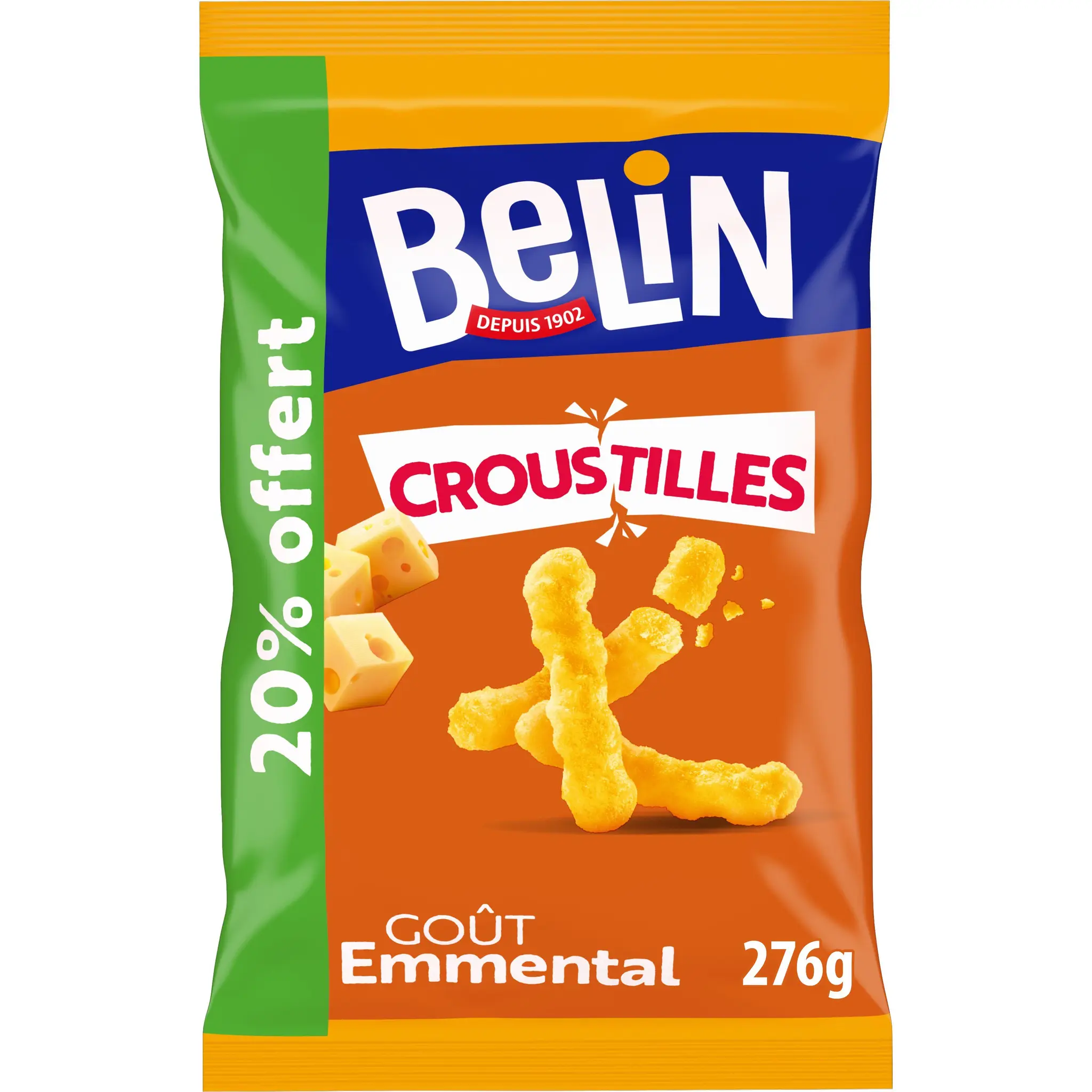 BELIN Biscuits salés apéritif Croustilles goût emmental