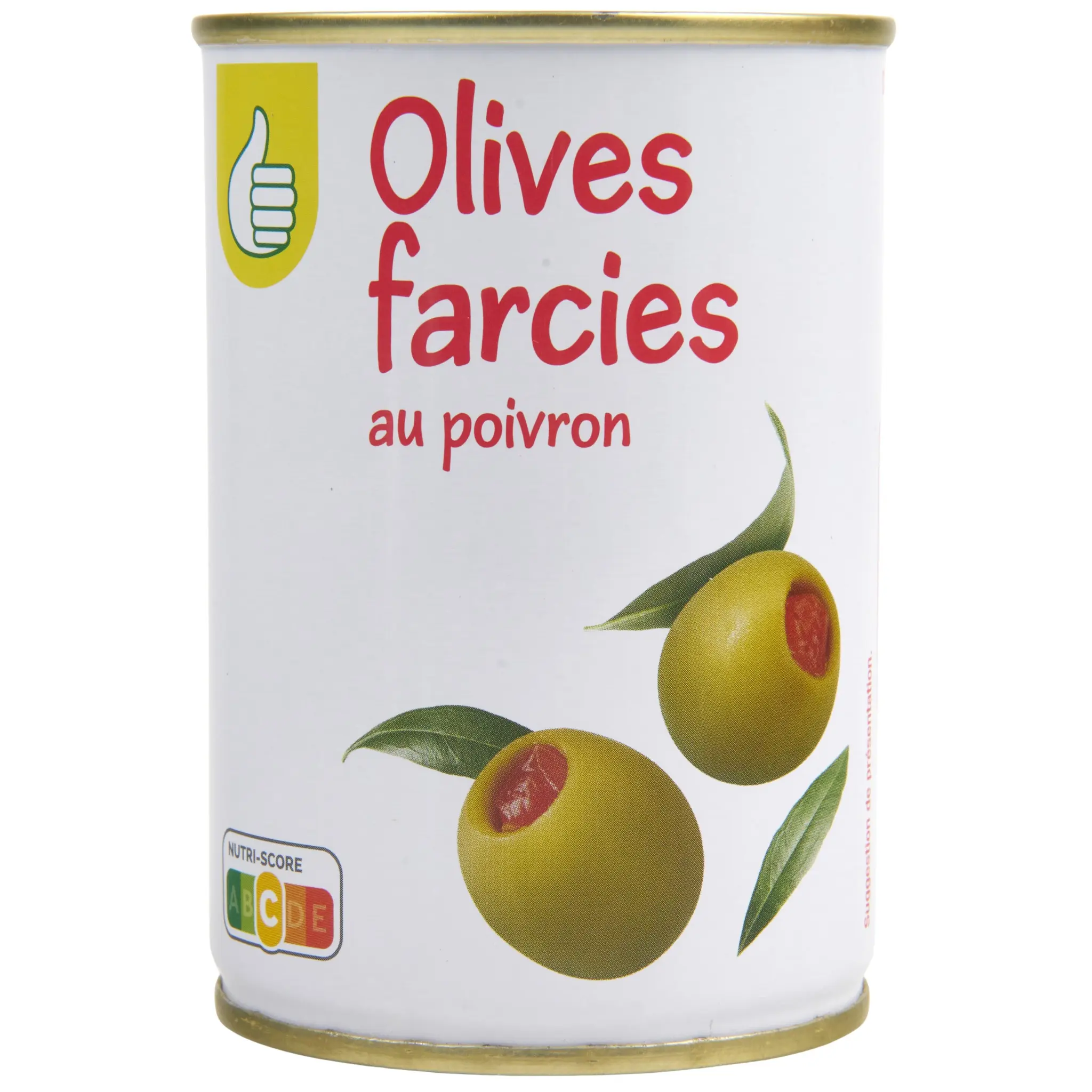 POUCE Olives farcies aux poivrons