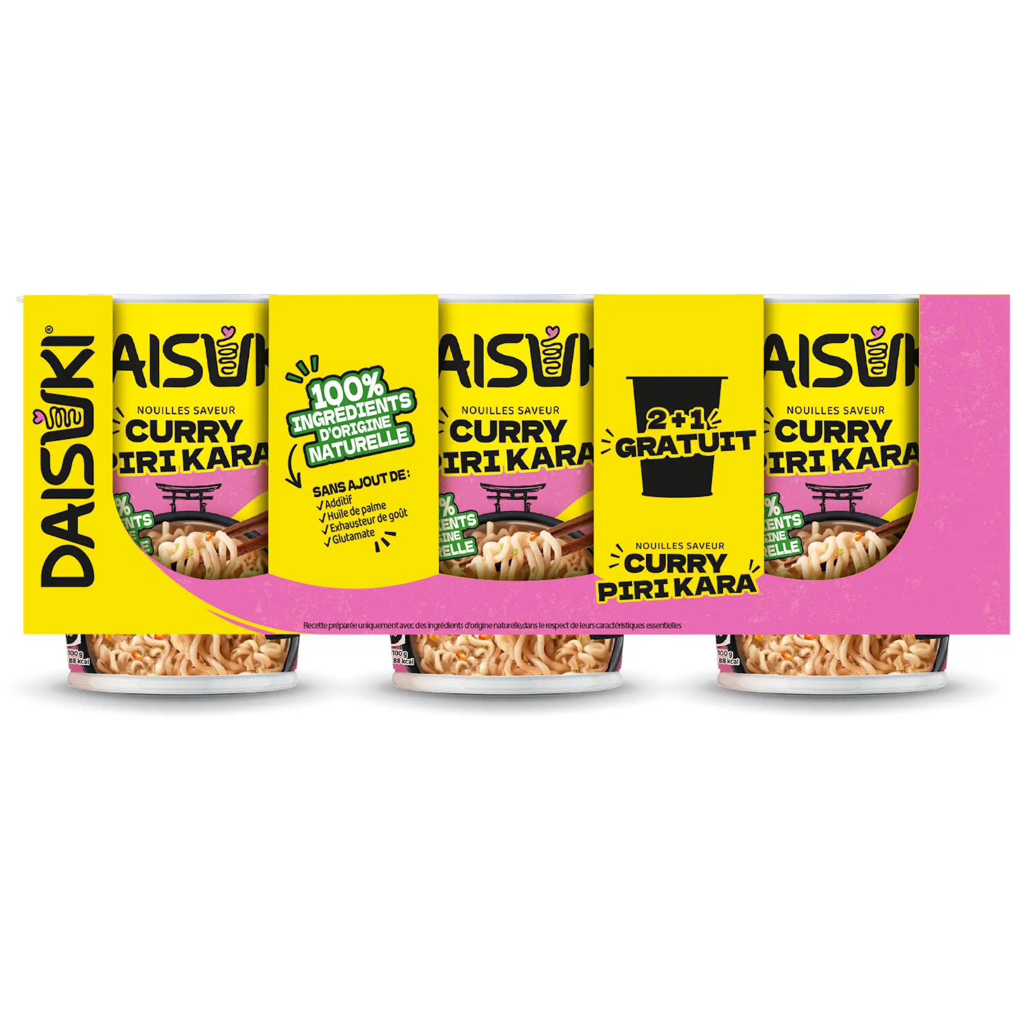 DAISUKI Cup nouilles instantanées saveur curry Piri Kara