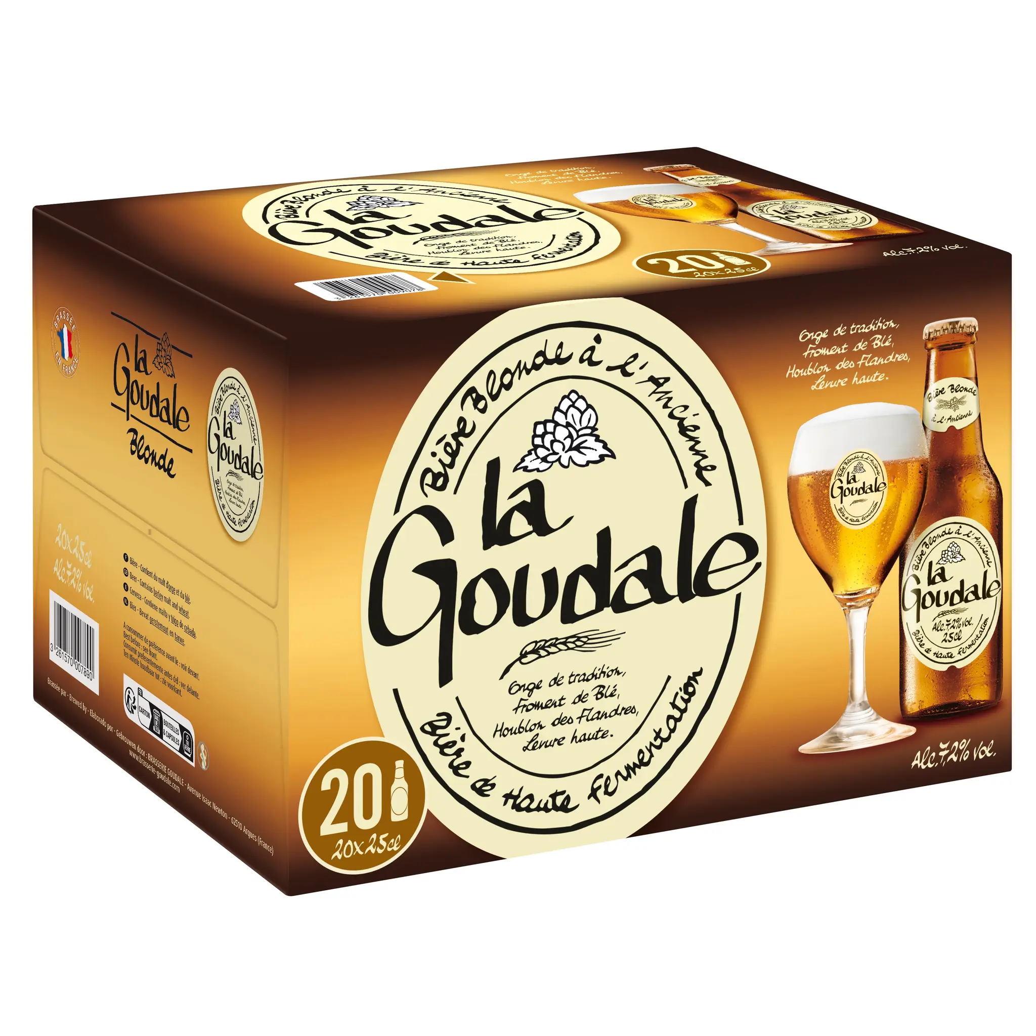 LA GOUDALE Bière blonde 7,2% pack 20x25cl