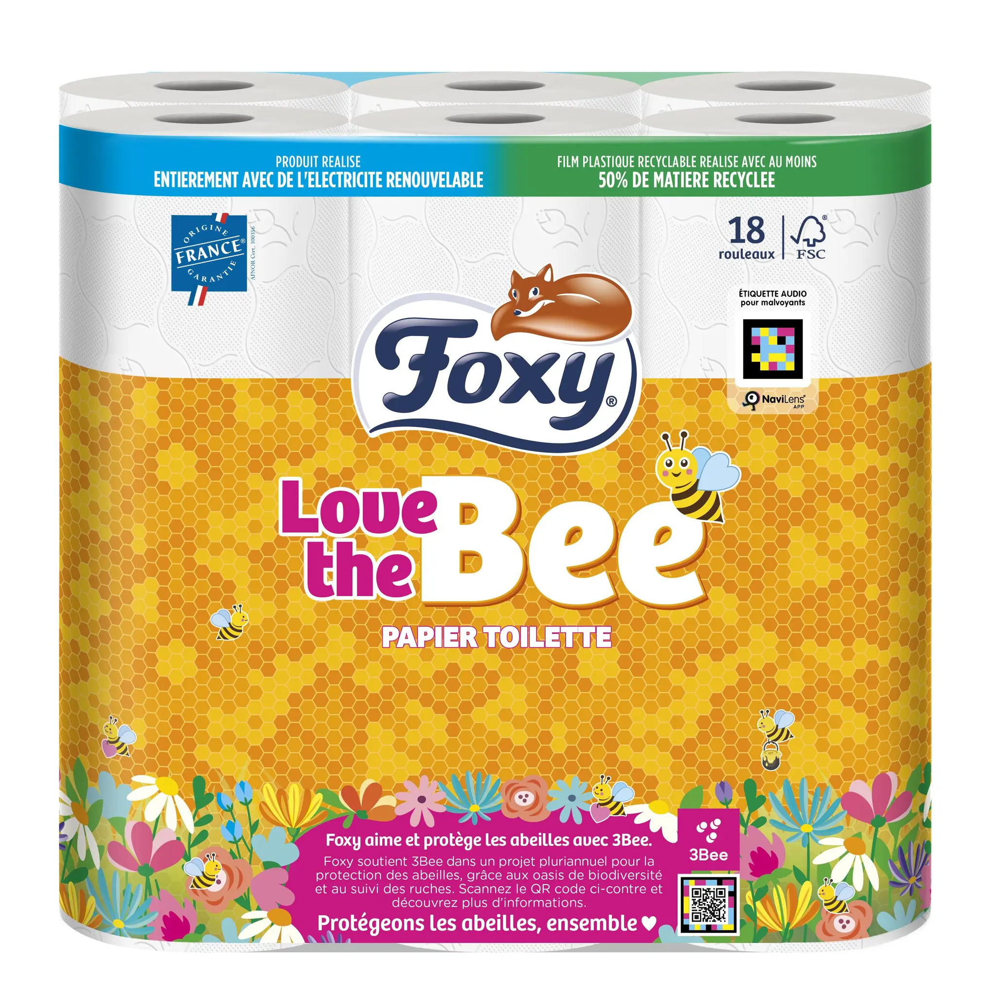 FOXY Papier toilette 2 épaisseurs