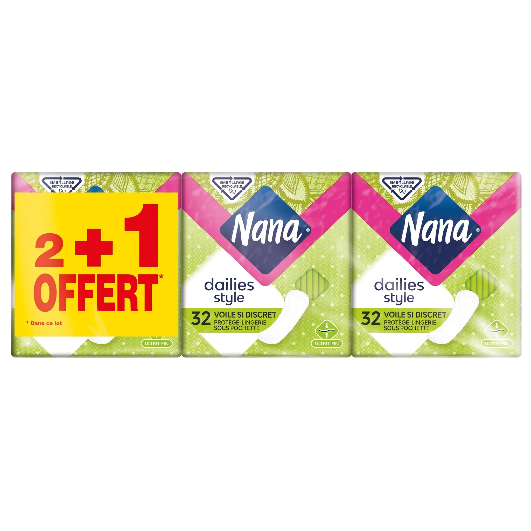 NANA Protège-lingerie fraîcheur sous pochette voile discret