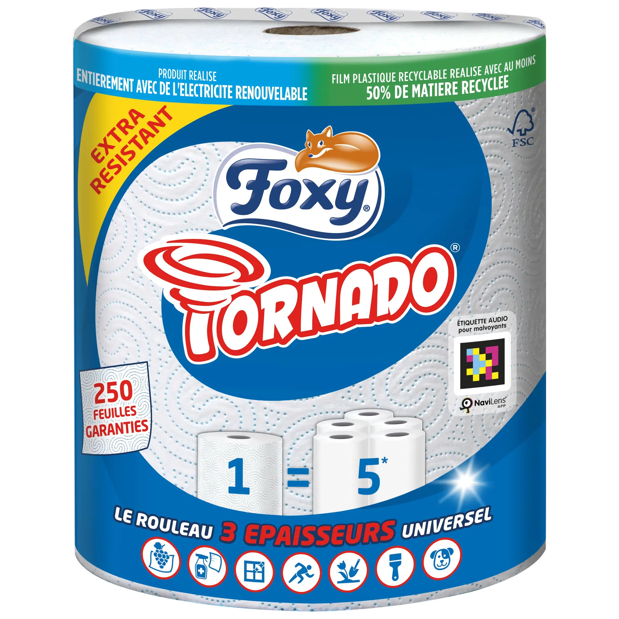 FOXY Essuise tout tornado triple épaisseur