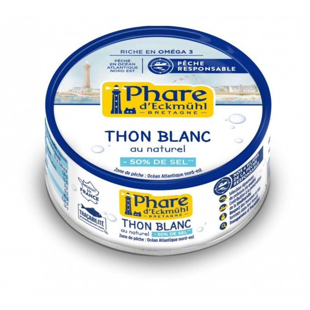 Thon blanc au naturel à teneur réduite en sel