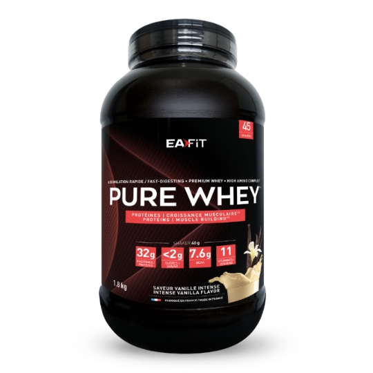 Complément Alimentaire Pure Whey Protéines, Croissance Musculaire Saveur Vanille Intense EAFIT CONSTRUCTION MUSCULAIRE EAFIT CONSTRUCTION MUSCULAIRE
