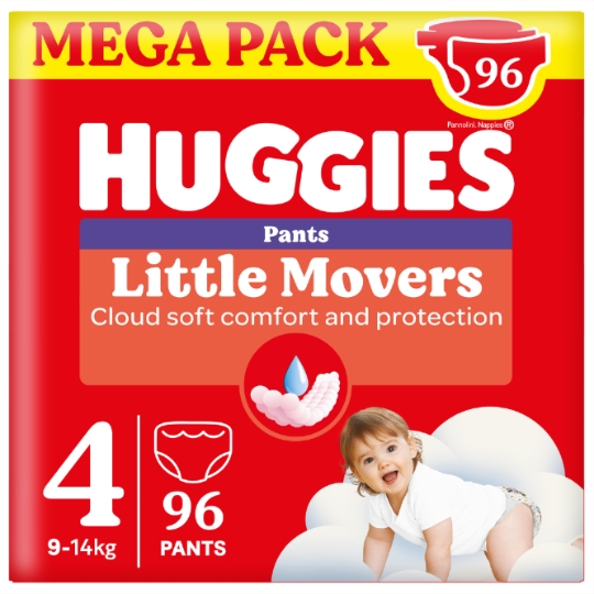 Couches-Culottes 9-14kg - Taille 4 HUGGIES LITTLE MOVERS