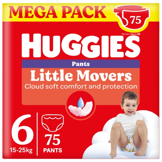 Couches-Culottes 15-25kg - Taille 6 HUGGIES LITTLE MOVERS