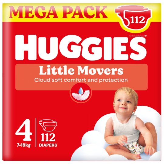 Couches 7-18kg - Taille 4 HUGGIES LITTLE MOVERS