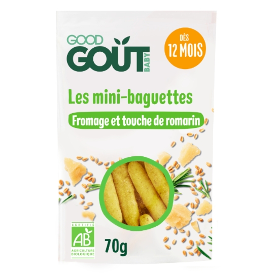 Biscuits Bébé dès 12 mois Mini baguettes Fromage Romarin Bio Good goût GOOD GOUT