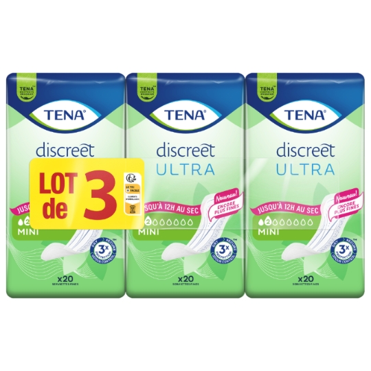Serviettes Fuites Urinaires Discreet Ultra Mini TENA
