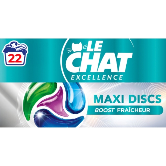 Lessive en Capsules Maxi Discs Excellence Boost Fraîcheur LE CHAT