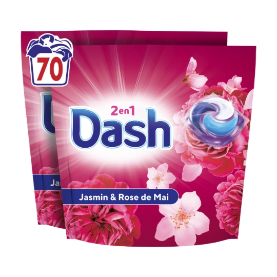 Lessive Capsules de Lavage 2 en 1 Jasmin & Rose DASH