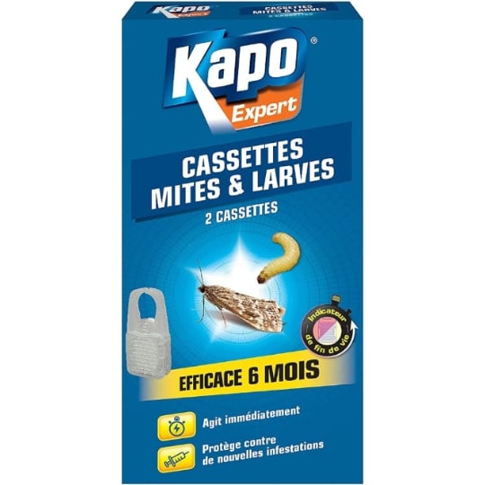 Kapo Cassettes Mites Et Larves - 2x - Idéales Pour Éliminer Les Mites Des Vêtements KAPO