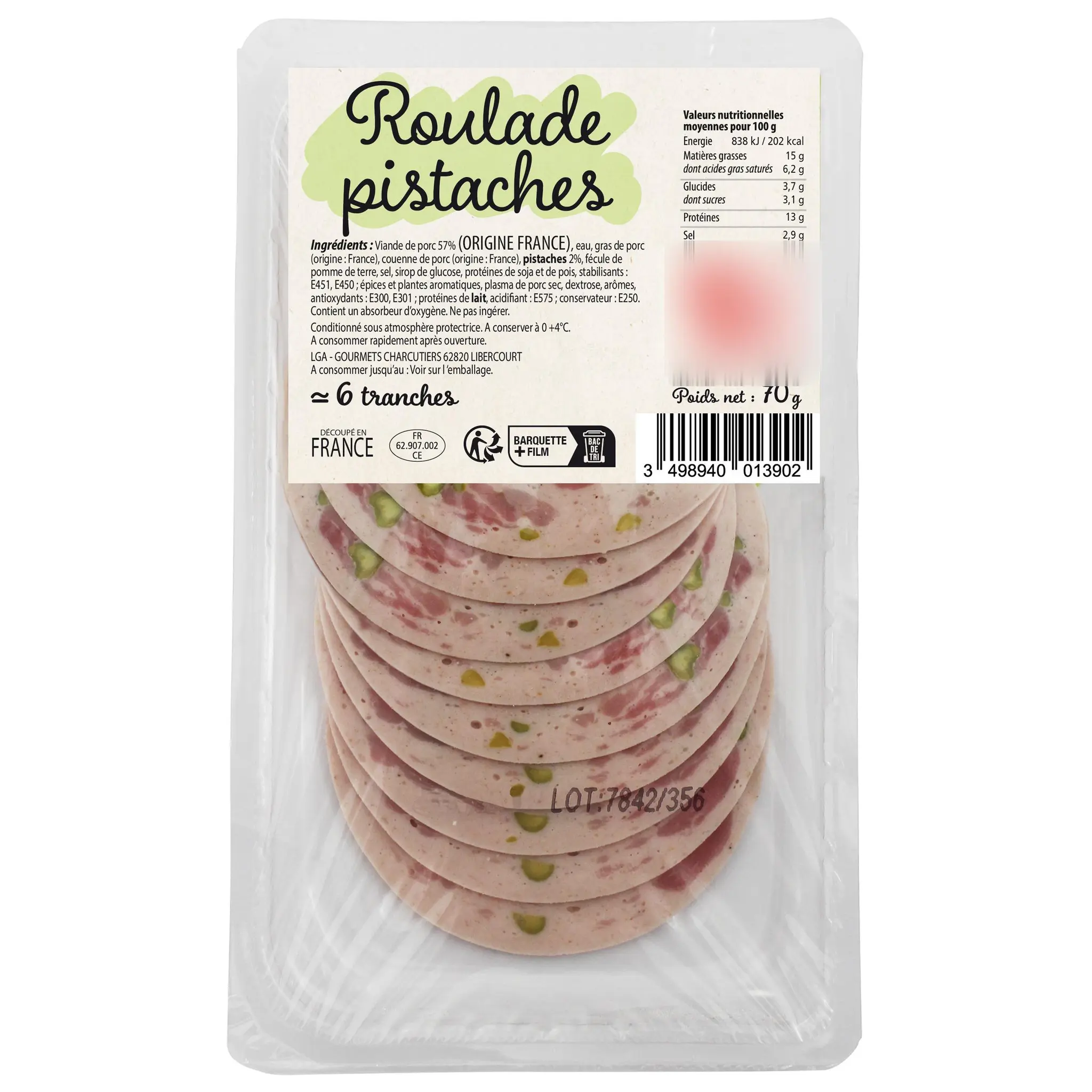 Roulade aux pistaches