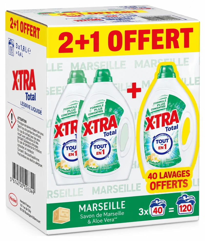 X-tra Lessive liquide Total