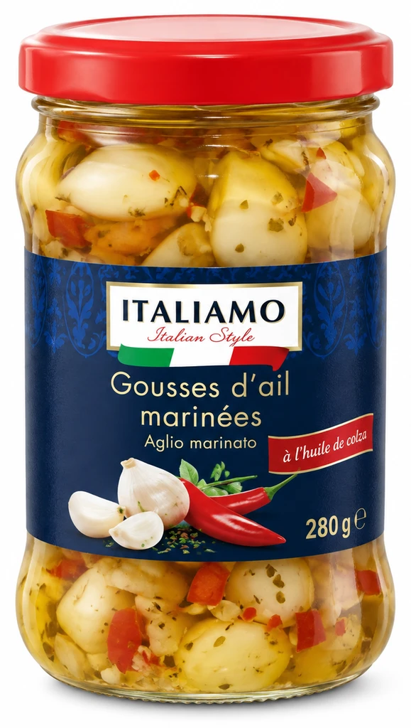 Gousses d'ail marinées