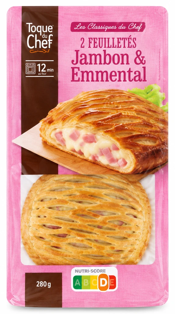 2 feuilletés jambon et emmental